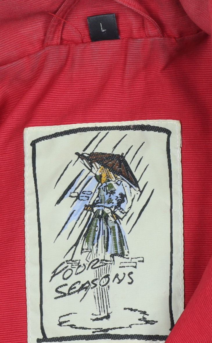 Womens UK Size L Four Seasons Red Rain Coat