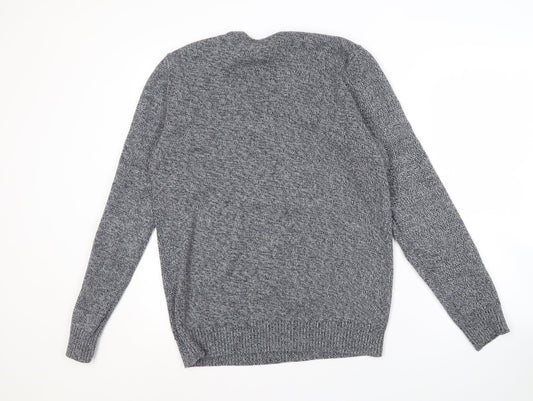 Maine Men's Grey V-Neck Pullover Jumper M