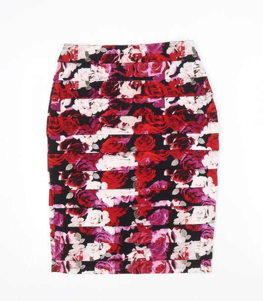 David Emanuel Women Floral Pencil Skirt Multicoloured Size 10