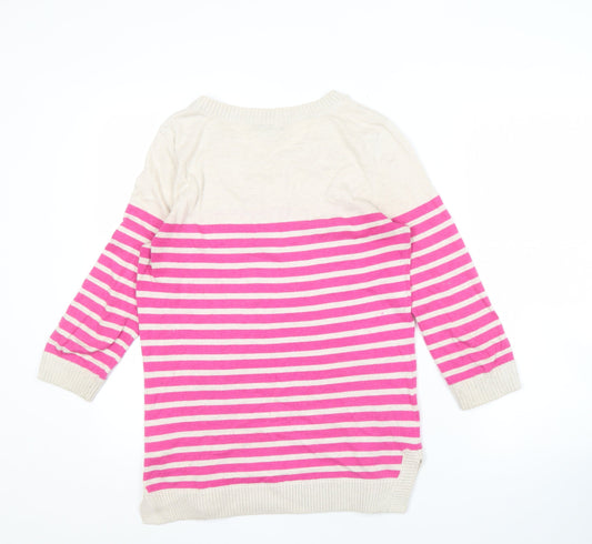 Gap Women's Pink Striped Pullover Jumper Size S