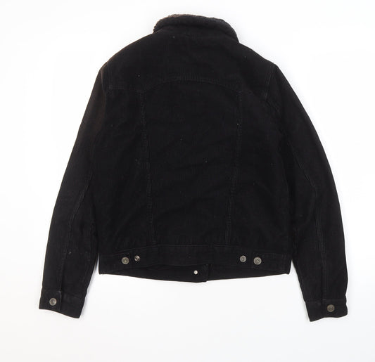 Womens UK Size 8 Topshop Black Bomber Jacket