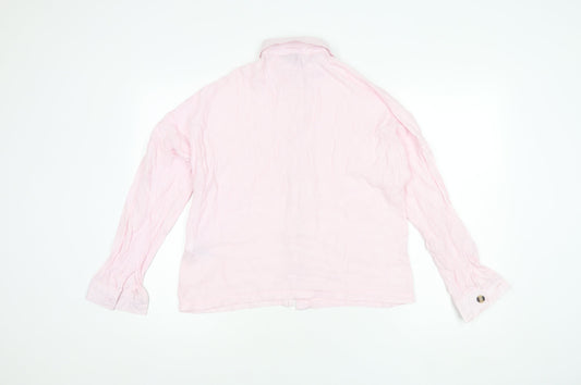 Womens UK Size 6 Topshop Pink Basic Button-Up