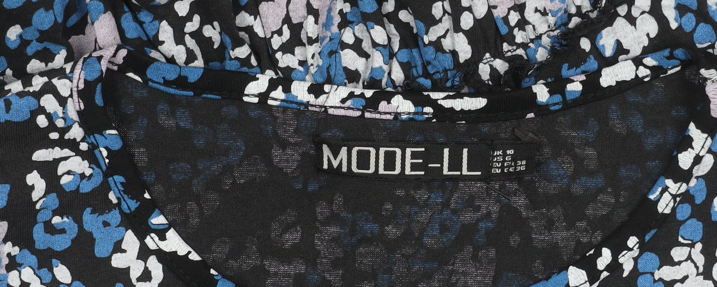 Mode-LL Women's Black & Blue A-Line Dress, UK Size 10