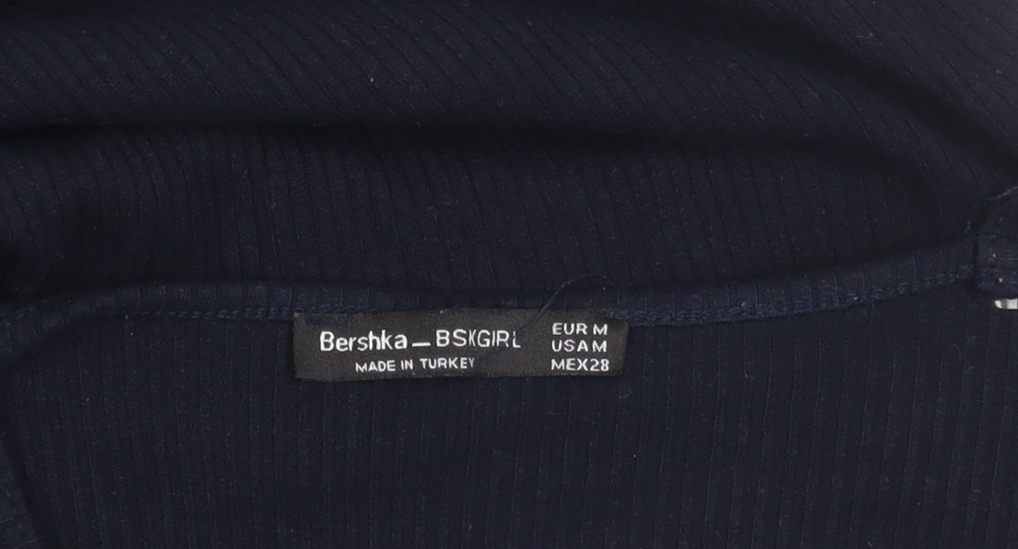 Bershka Women's Black Slip Dress, Size M, Casual