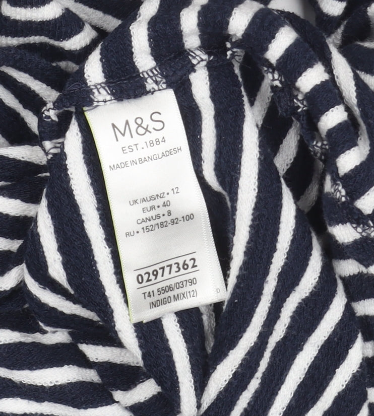 Marks and Spencer Women's Blue Striped Jumper Size 12