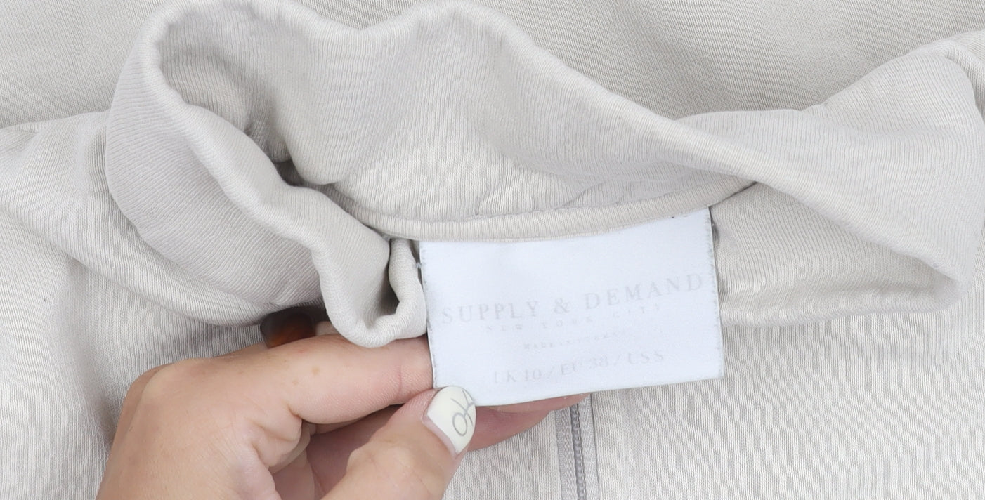 Brand and care label for Supply & Demand Beige Sweatshirt unisex, size L, with zip