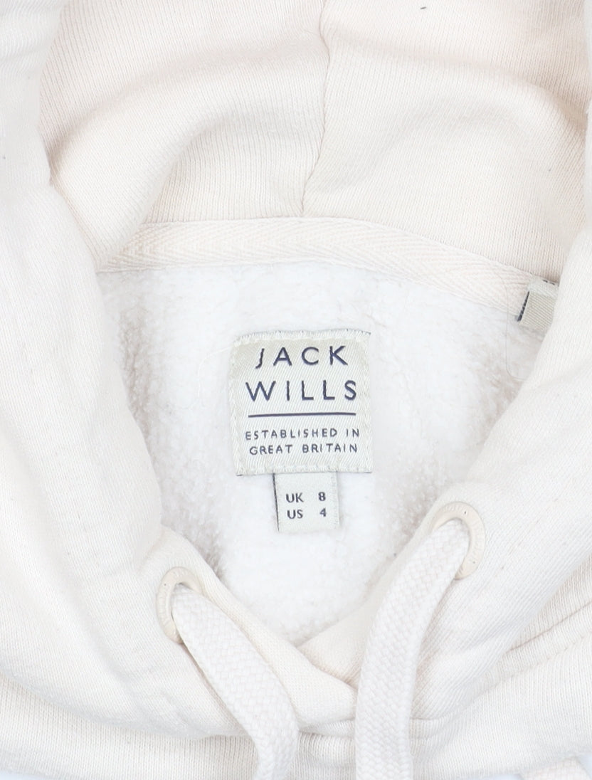 Jack Wills Girls Beige Pullover Hoodie Size 8 with Logo