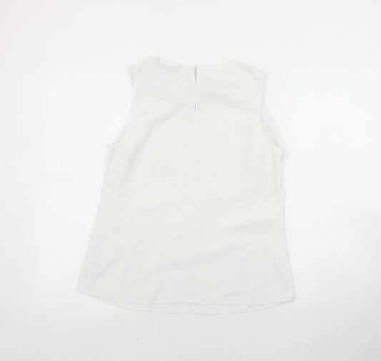 Coast Ivory Sleeveless Blouse with Ruffle Detail