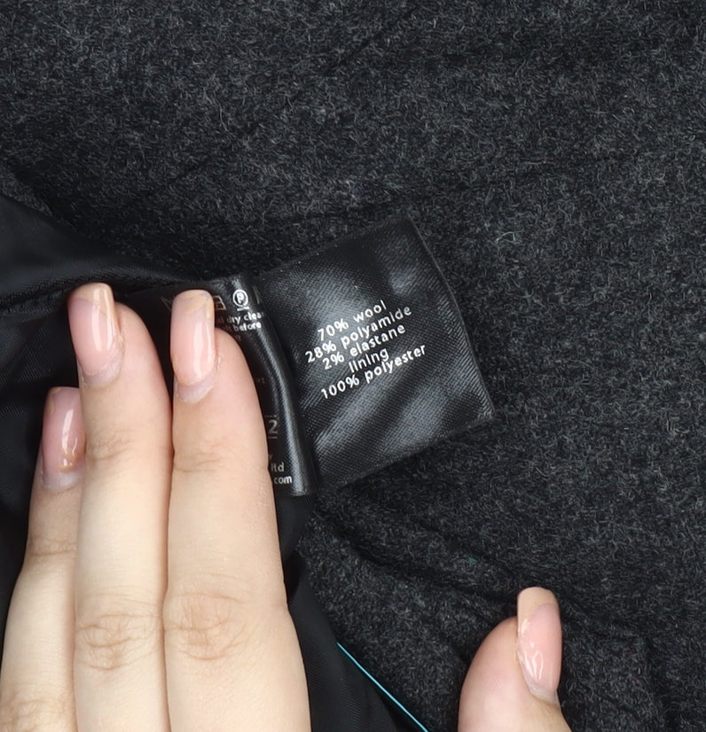 Per Una Women's Grey Wool Midi Skirt, Italian Fabric, Size 10