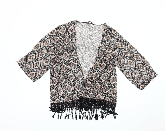 Womens UK Size 6 New Look Multicoloured Kimono Coat