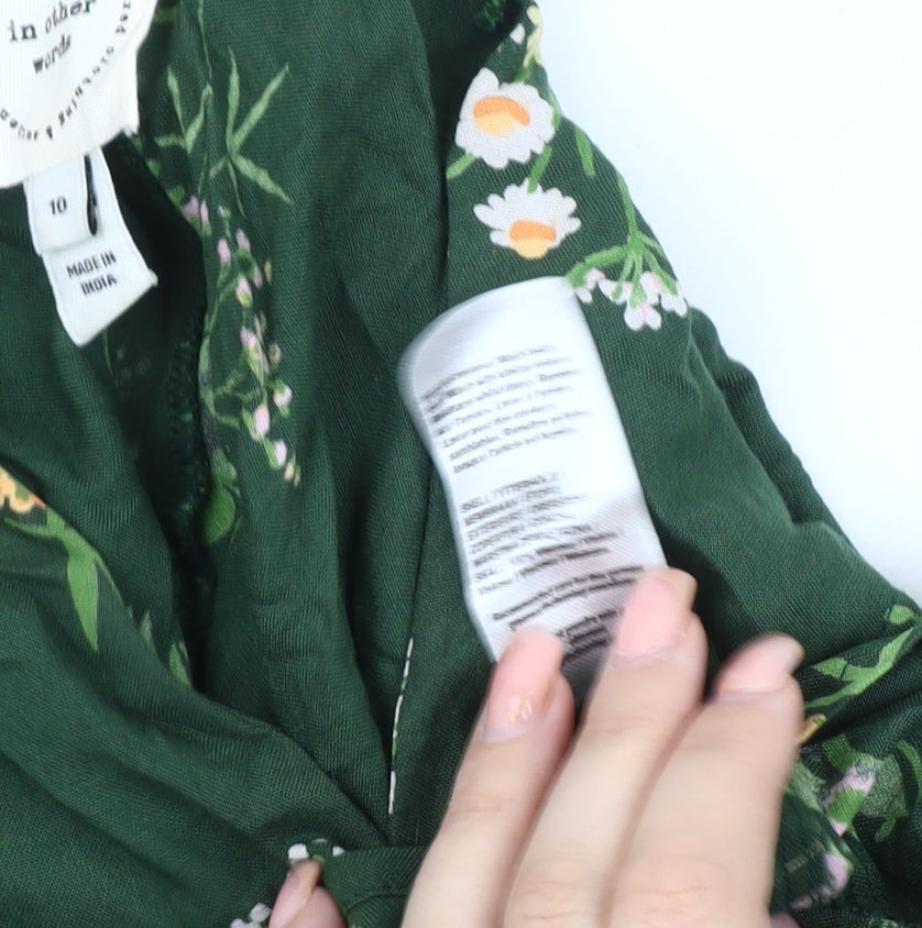 Womens UK Size 10 River Island Green Blouse