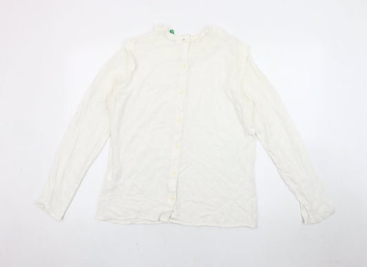 Womens UK Size M United Colors of Benetton White Blouse