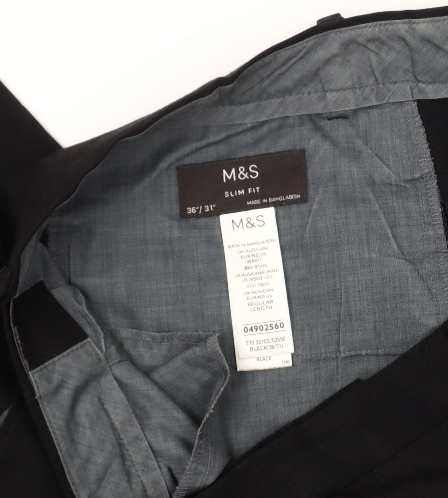 Marks and Spencer Men's Black Slim Fit Trousers