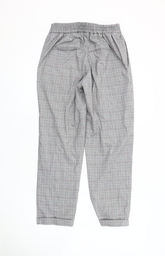 Womens UK Size S Pull&Bear Regular Fit Casual Workwear Grey Trousers