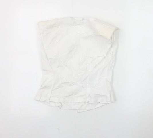 Zara Women's White Sleeveless Suit Top, Size 8