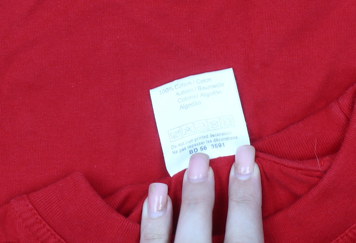 B&C Men's Red Medium University T-Shirt