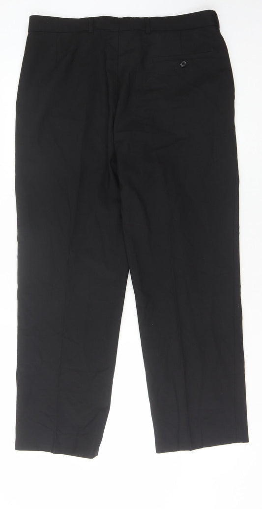 Marks and Spencer Men's Black Wool Trousers 34