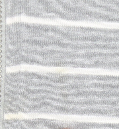 Superdry Unisex Grey Striped Full Zip Hoodie Size 10