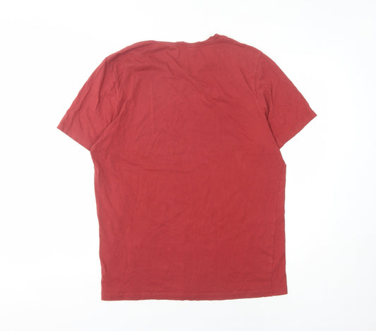 Jack & Jones Men's Red Graphic Print Slim T-Shirt L