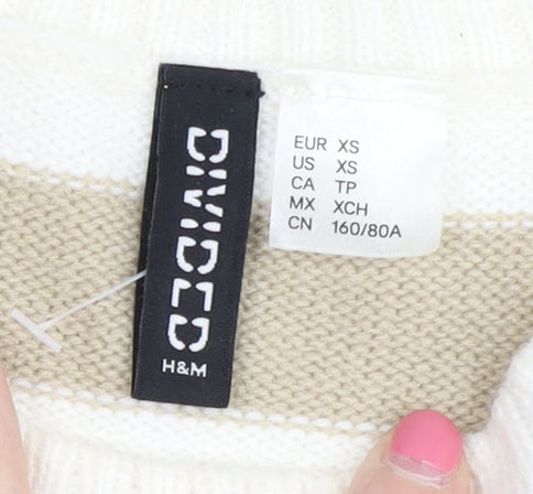 Womens UK Size XS H&M Beige Pullover Jumper
