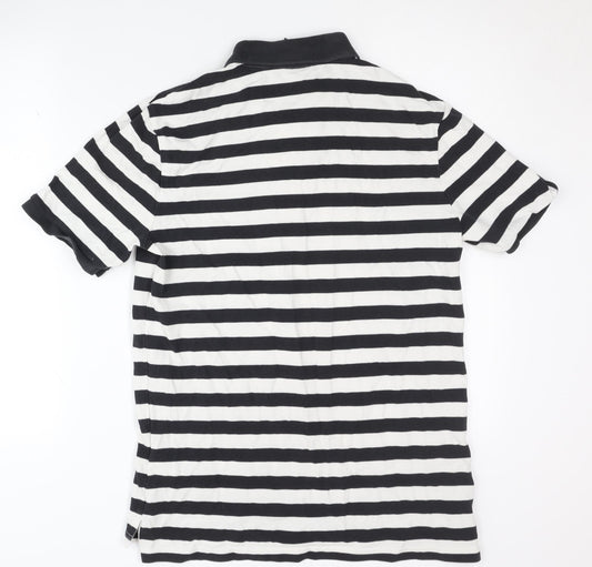 Nike Men's Black Striped Polo M Casual