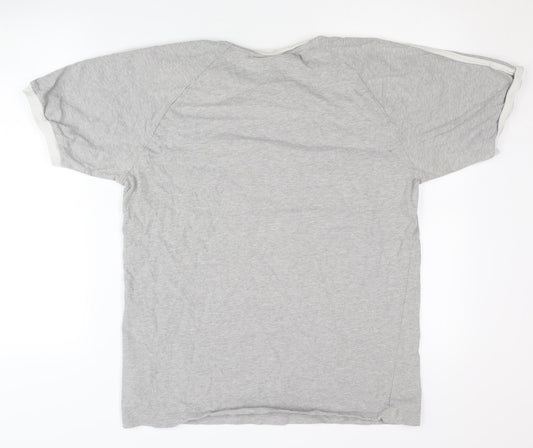 Adidas Men's Grey Crew Neck Logo T-Shirt M