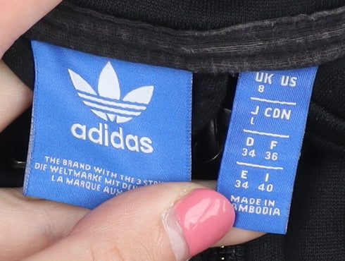 Adidas Women's Black Track Jacket, Size 8, Hoodie