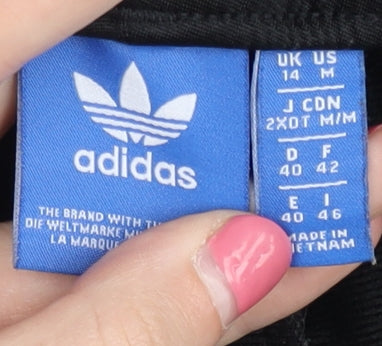 Adidas Unisex Black Track Pants Size 14 Regular Fit