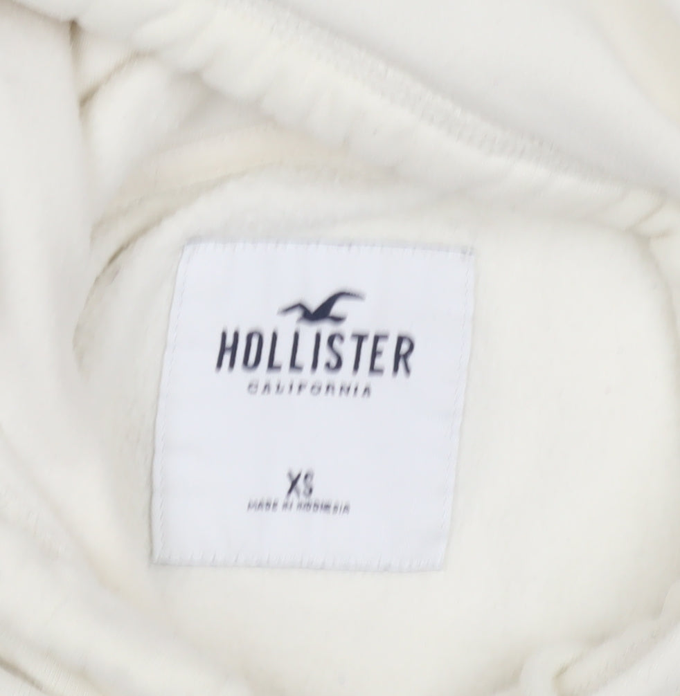 Womens UK Size XS Hollister White Pullover Hoodie