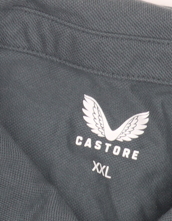 Castore Men's Grey Polo 2XL Short Sleeve Cotton