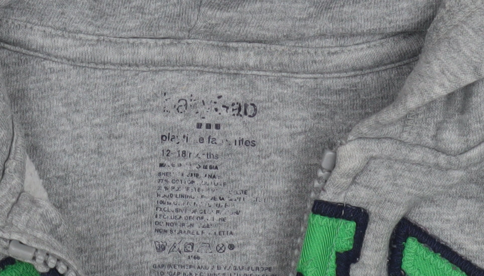 GAP Unisex Baby Grey Hoodie 12-18M Cotton Blend Jacket