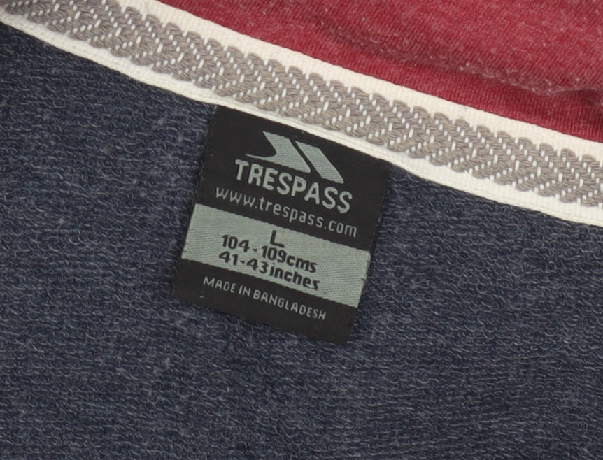Trespass Men's Blue Sweatshirt L 1/2 Zip High Neck