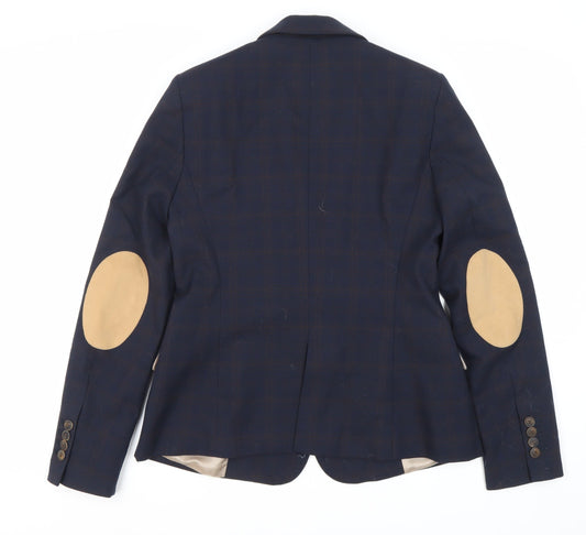 Zara Women's Blue Plaid Blazer M