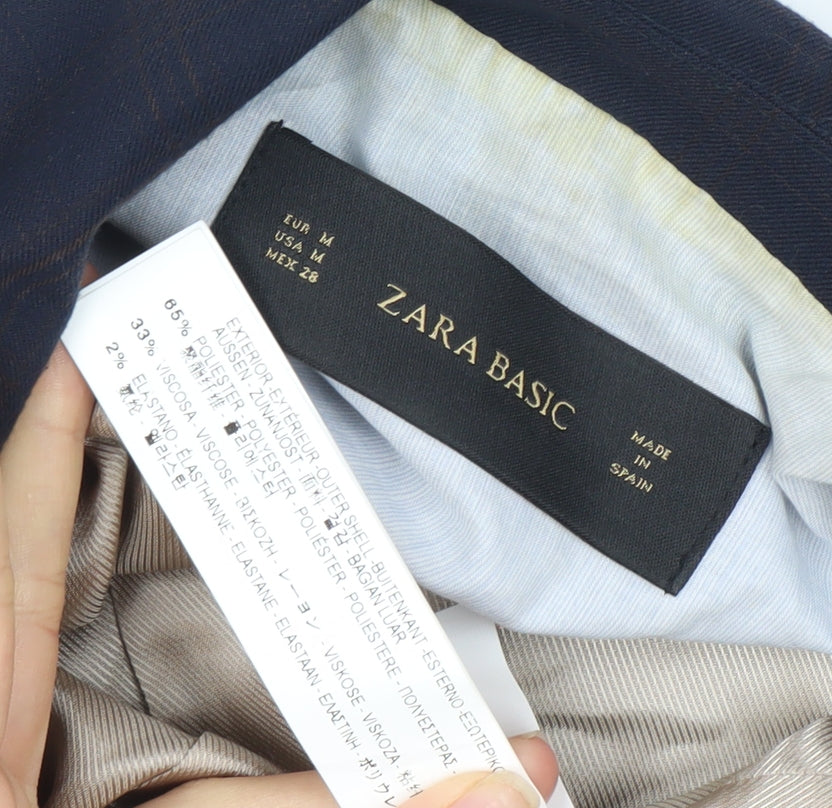 Zara Women's Blue Plaid Blazer M