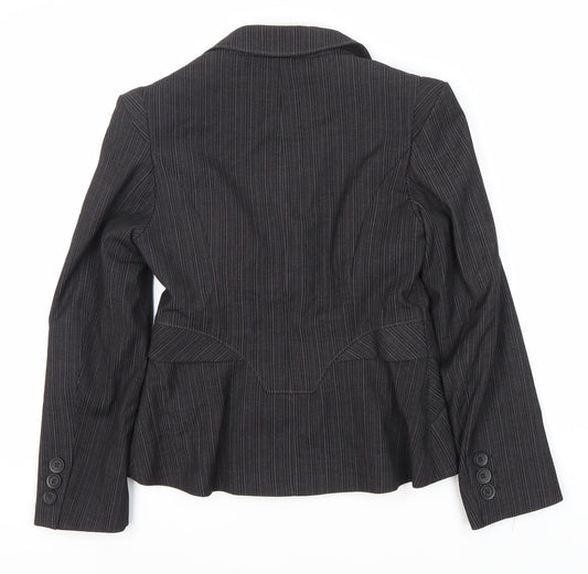 Next Women's Black Pinstripe Suit Jacket Size 10 Petite