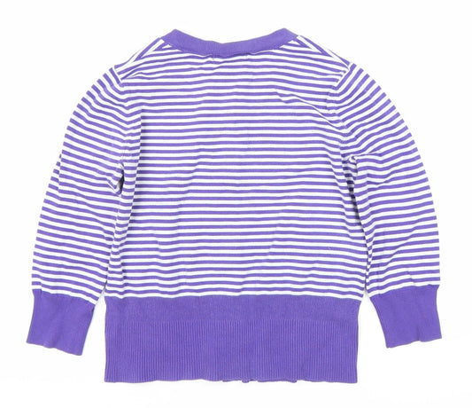 Debenhams Women's Purple Striped Cardigan Size 12