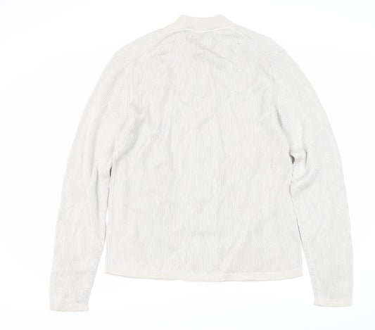 Marks and Spencer Men's Ivory Full Zip Knit Jumper