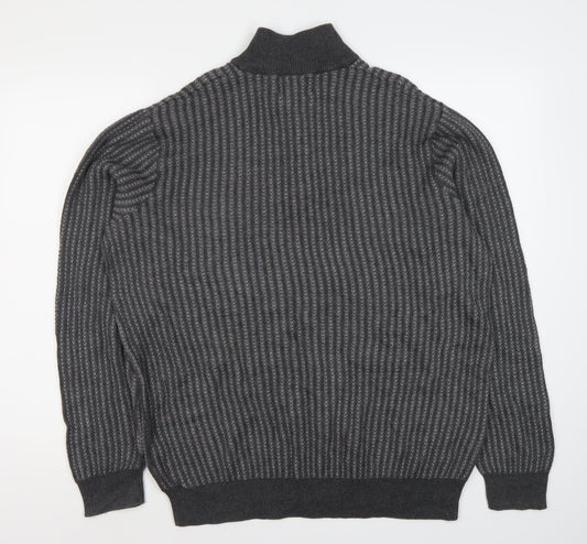 Marks and Spencer Men's Grey XL Full Zip Jumper