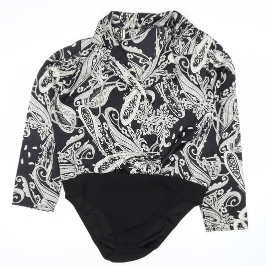 Womens UK Size 8 Quiz One-Piece Black Bodysuit