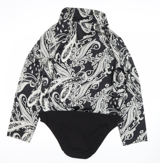 Quiz Women's Black Paisley Bodysuit Size 8