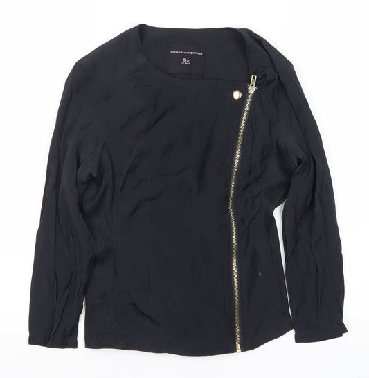 Womens UK Size 6 Dorothy Perkins Black Motorcycle Jacket