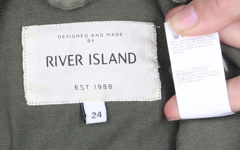 Womens UK Size 16 River Island Green Military Jacket