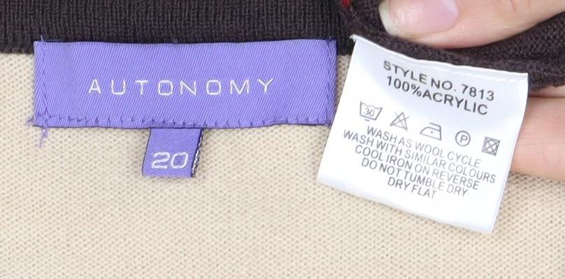 Autonomy Women's Beige Cardigan Size 12 Open Knit