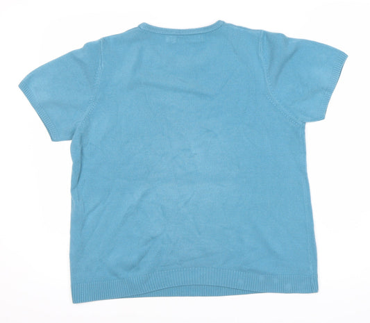 Womens UK Size 18 Pure & Natural Blue Pullover Jumper
