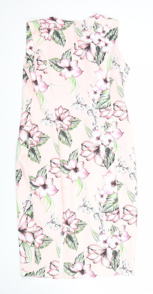 Marks and Spencer Women's Pink Floral Dress Size 14