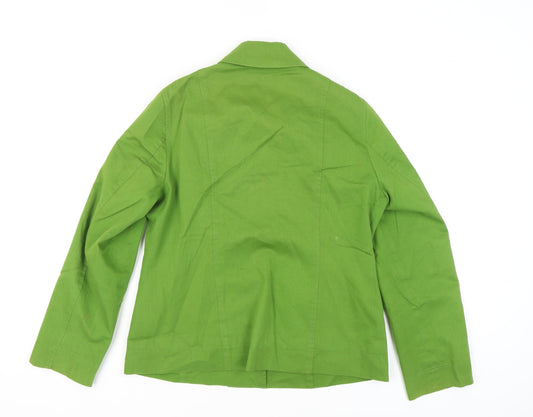 East Women’s Green Cotton Blazer, Size 12, Lined
