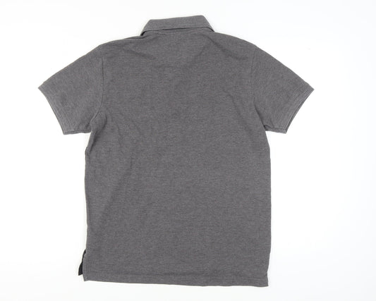 Pierre Cardin Men's Grey-Black M Colourblock Polo