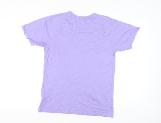 Adidas Men's Purple M T-Shirt, Crew Neck, Short Sleeve