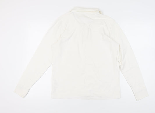 Pierre Cardin Men's White Long Sleeve Polo M