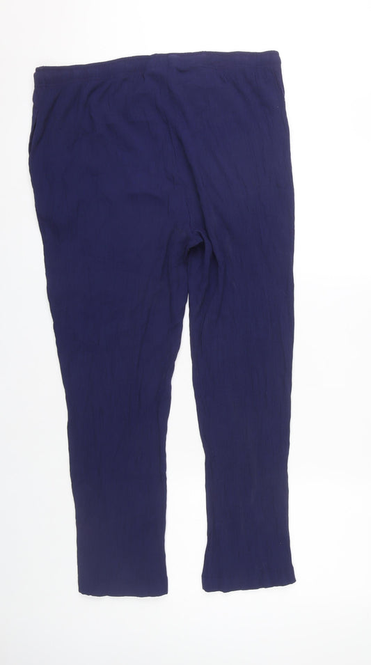 Womens UK Size 20 Damart Relaxed Fit Blue Trousers